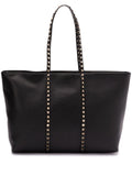 Black Rockstud Top Zip Medium Tote 1