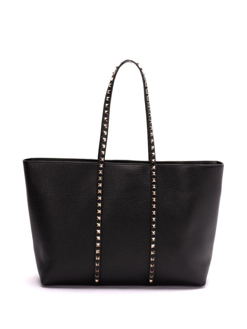 Black Rockstud Top Zip Medium Tote 3