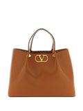 Brown VLogo Medium Tote 1