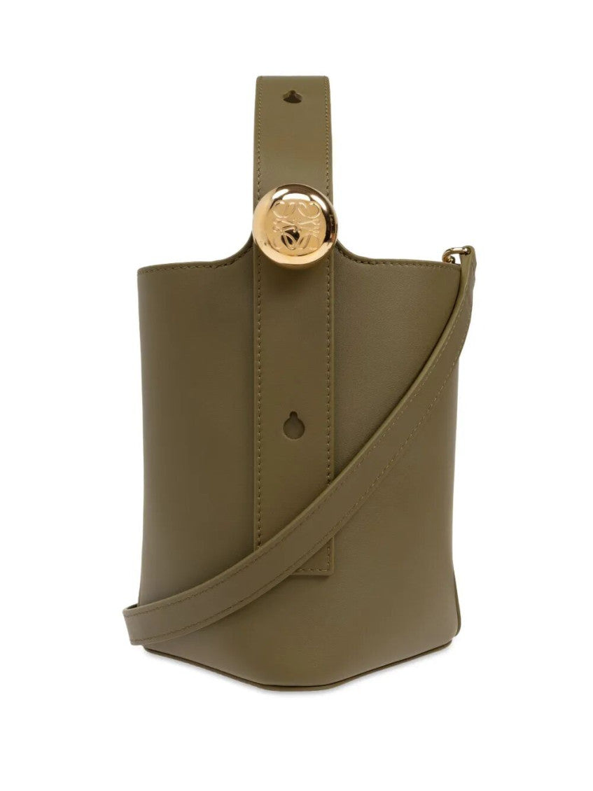 Olive Pebble mini bucket bag 1