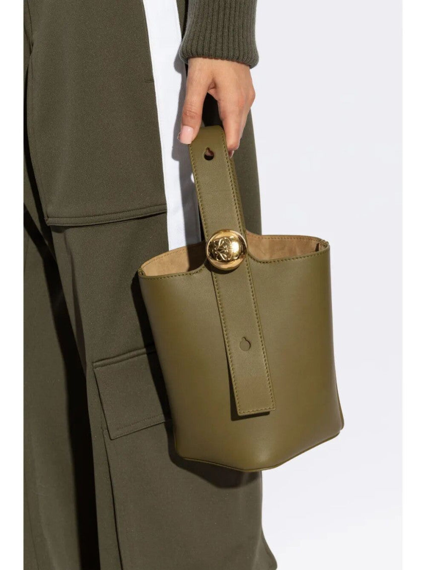 Olive Pebble mini bucket bag 2