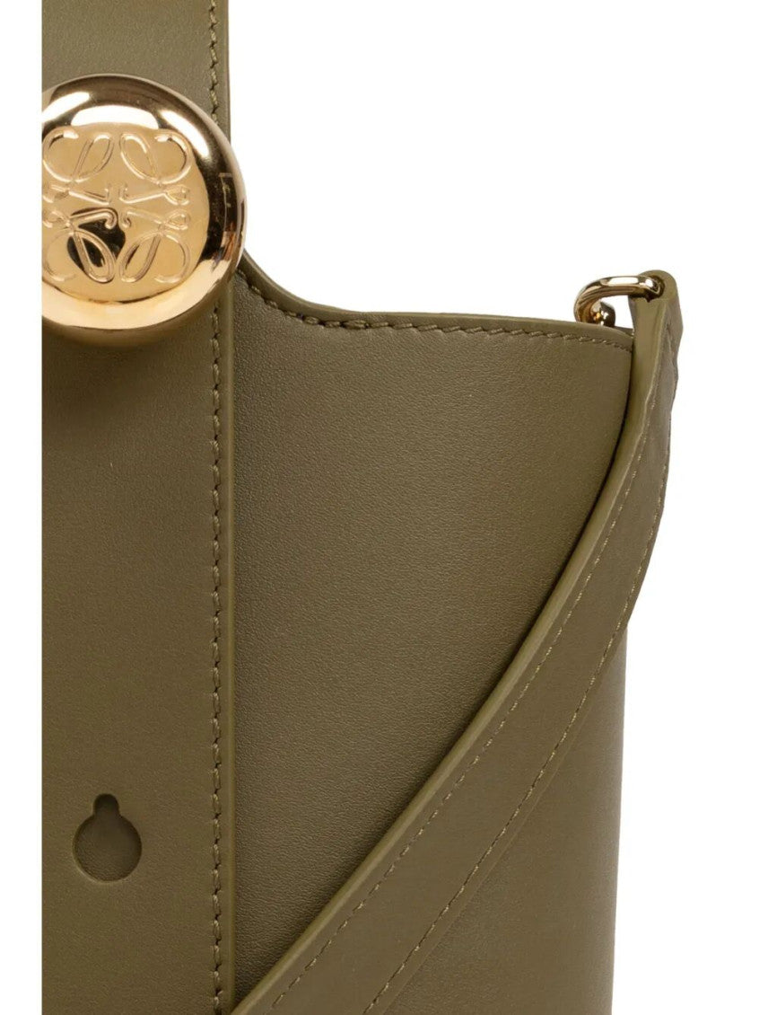 Olive Pebble mini bucket bag 4