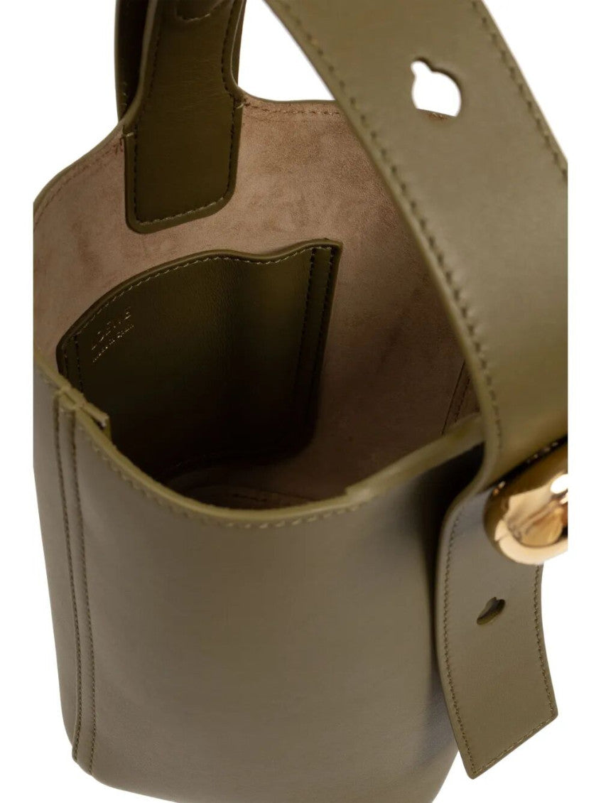 Olive Pebble mini bucket bag 5