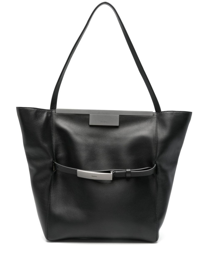 Black Leather clutch bag 1