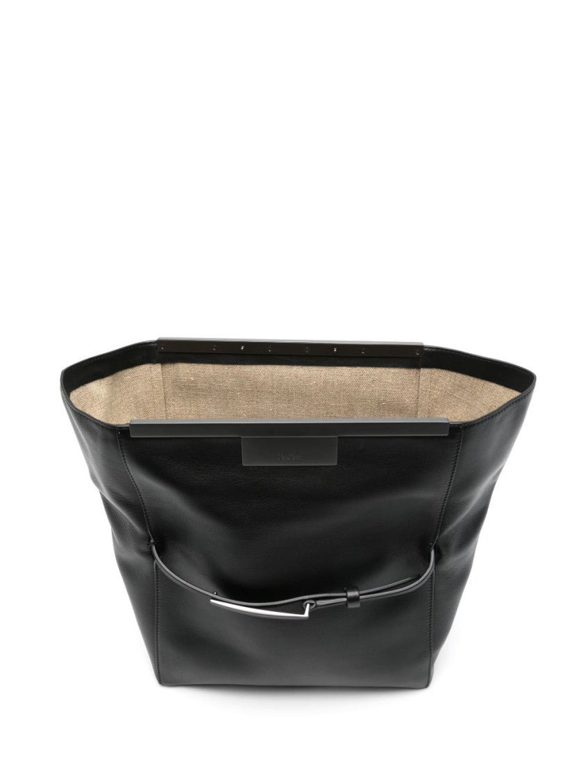 Black Leather clutch bag 4
