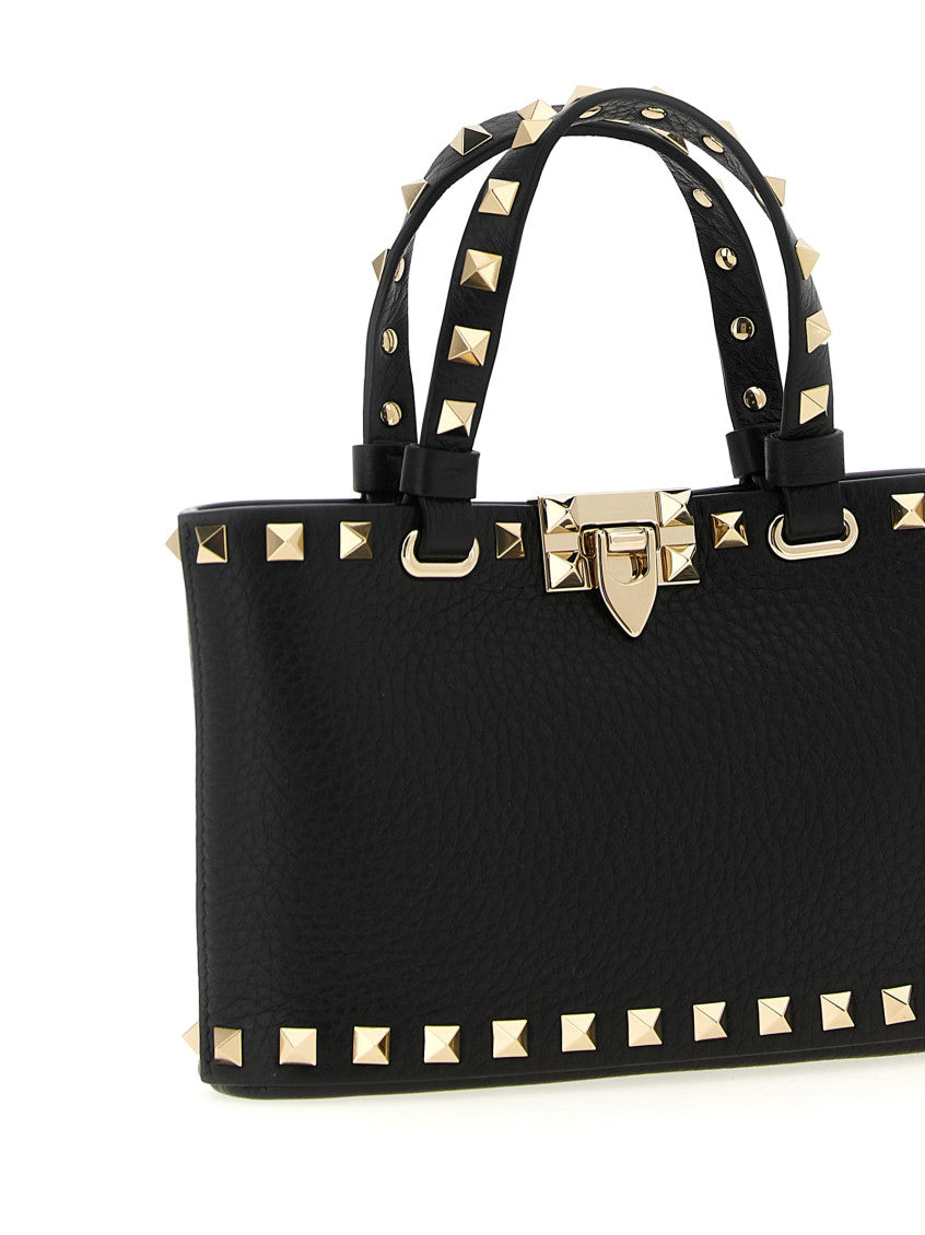 Black 'Rockstud' Mini Satchel Bag 3
