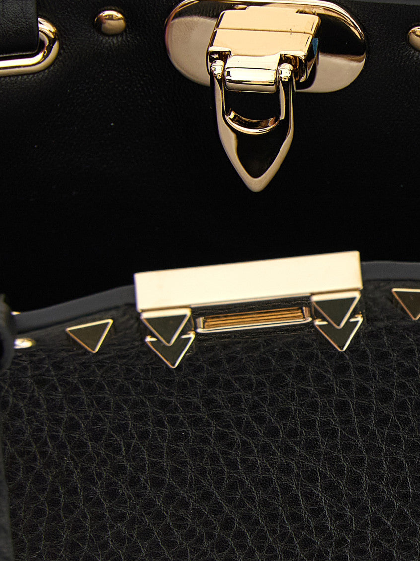 Black 'Rockstud' Mini Satchel Bag 4