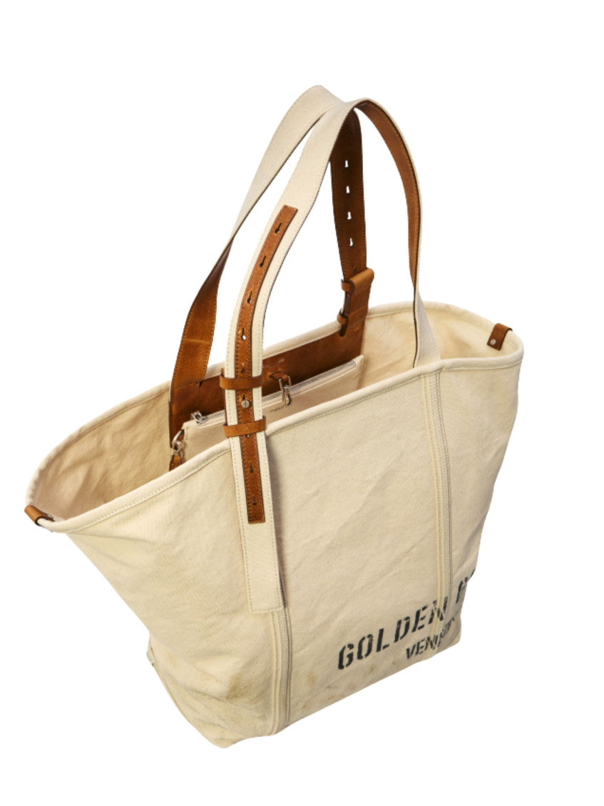 Beige Logo Large Tote 4
