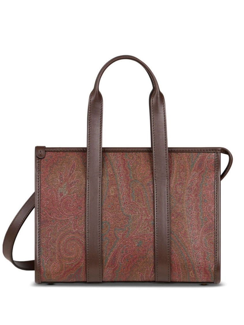 Brown Arnica Top Zip Small Tote 1