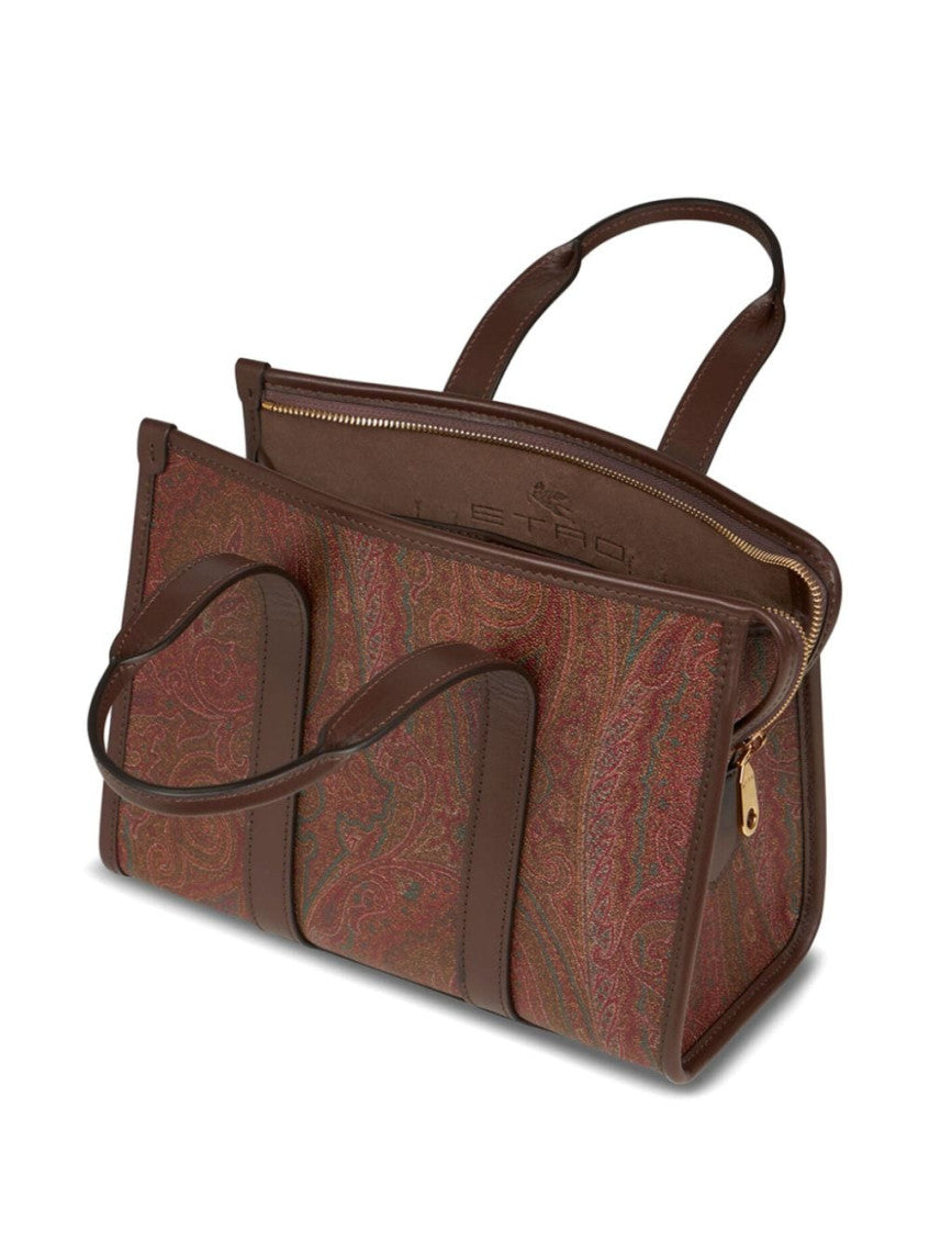 Brown Arnica Top Zip Small Tote 4