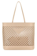 Beige Leather Tote Bag 1