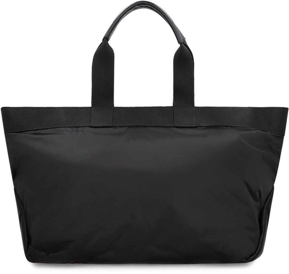 Black Logo Top Zip Large Tote 4