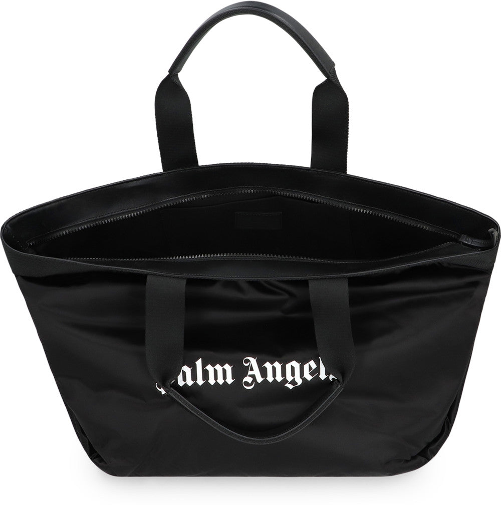 Black Logo Top Zip Large Tote 5