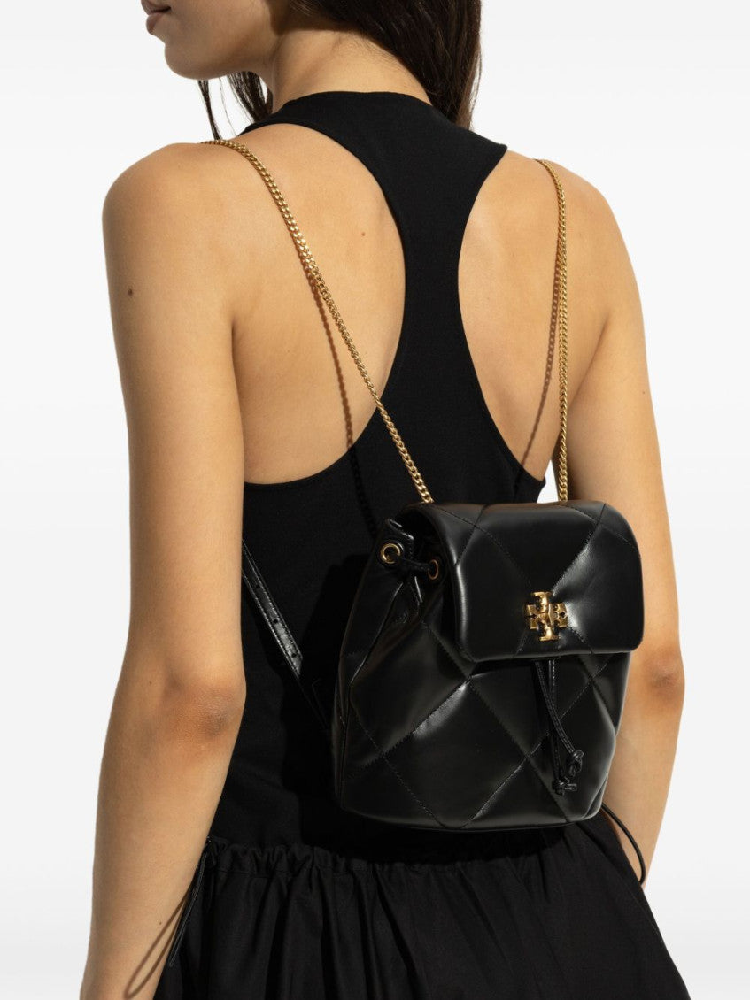 Black Kira Diamond Quilt Mini Backpack 2