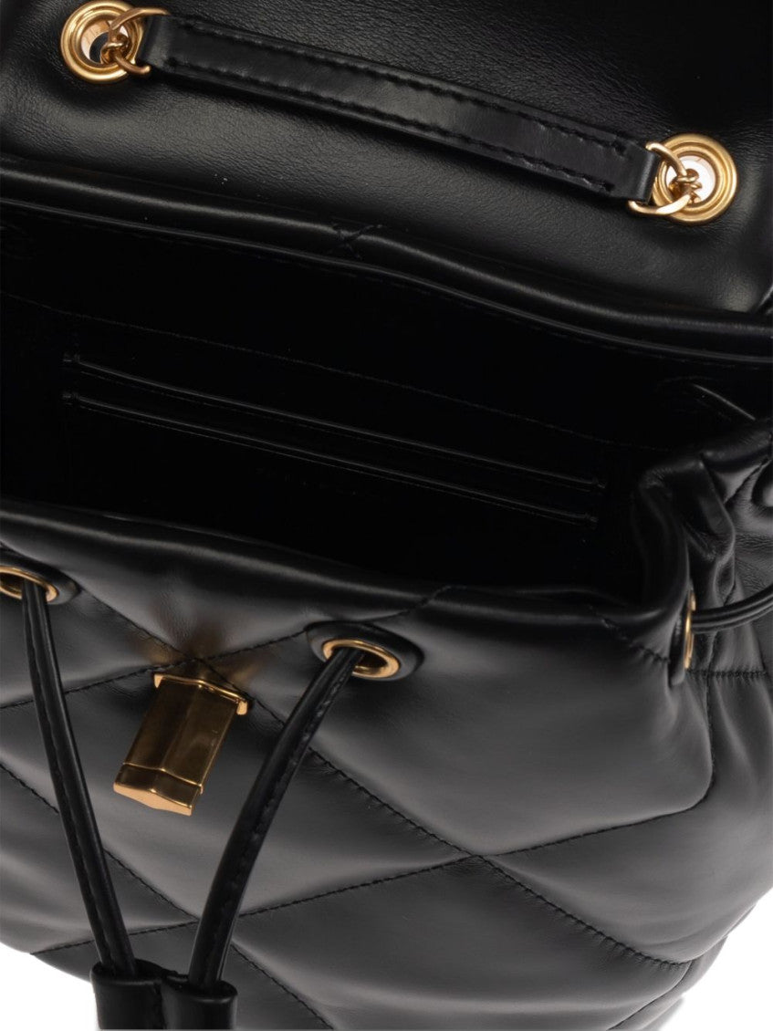 Black Kira Diamond Quilt Mini Backpack 3