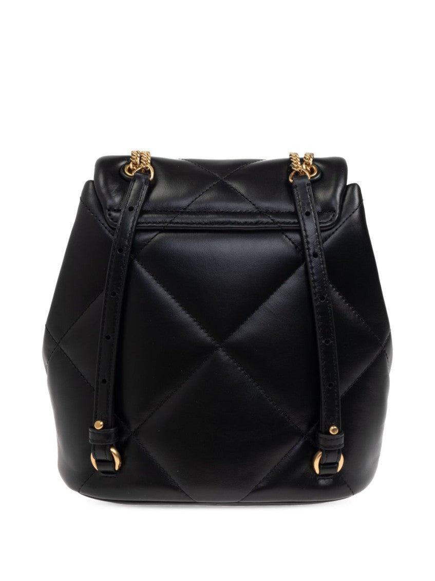 Black Kira Diamond Quilt Mini Backpack 4