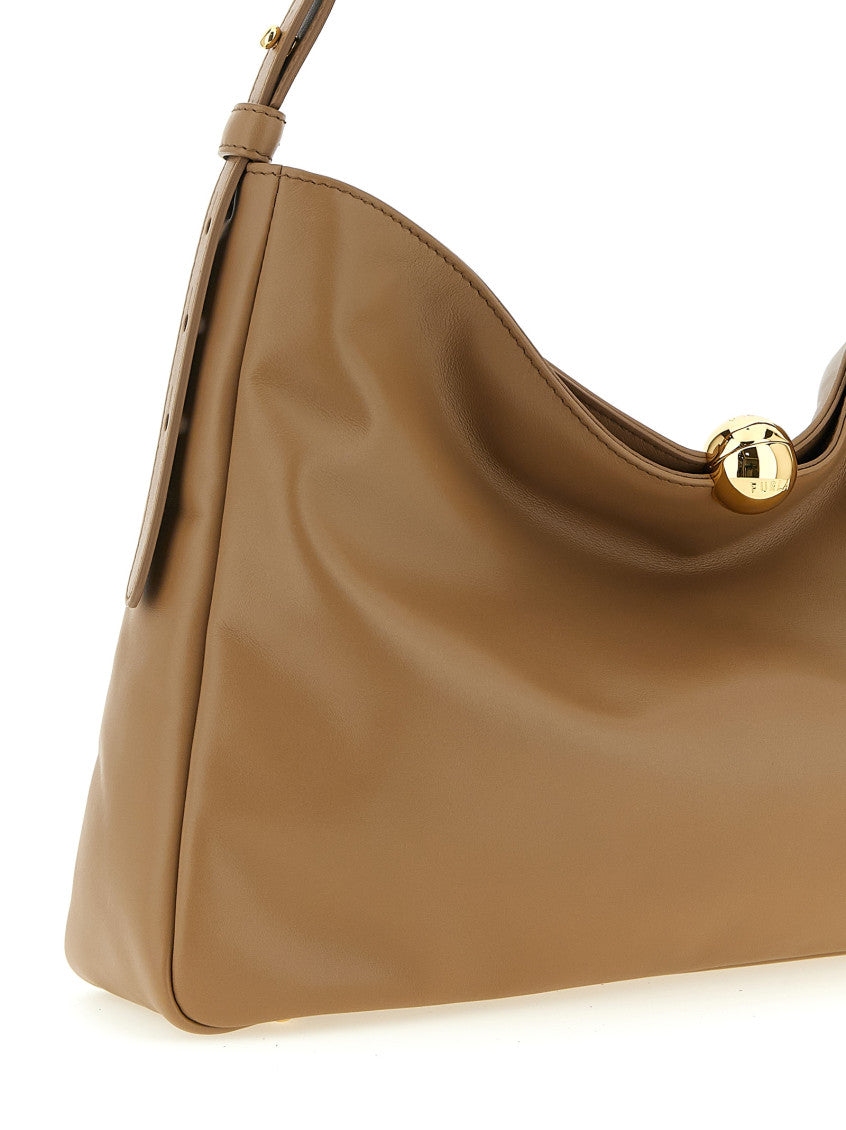 Beige Sfera Soft Large Shoulder Bag 4