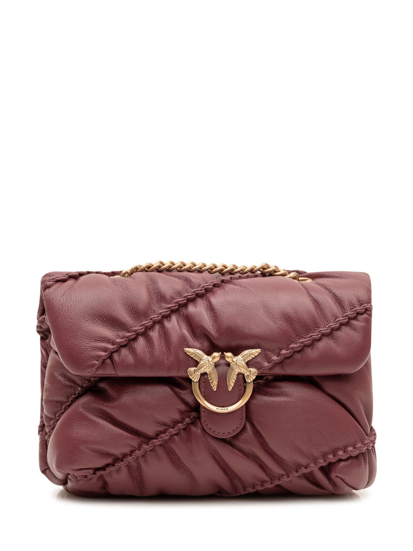 Burgundy Love Birds Small Shoulder Bag 1