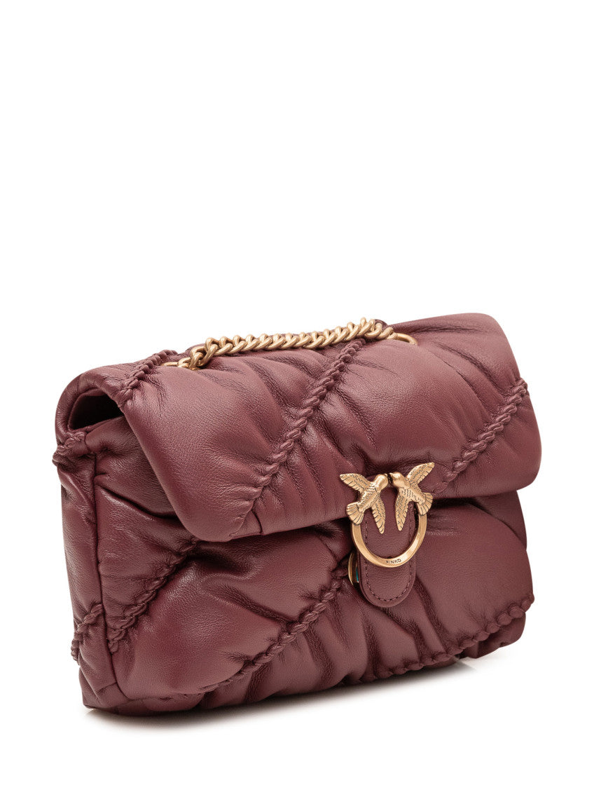 Burgundy Love Birds Small Shoulder Bag 3