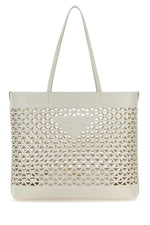 White Leather Tote Bag 1