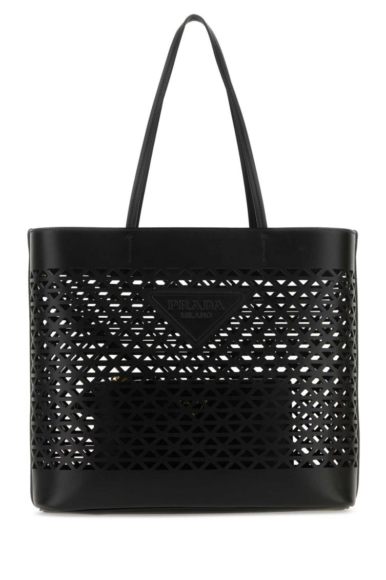Black Leather Tote Bag 1