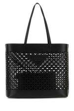 Black Leather Tote Bag 1
