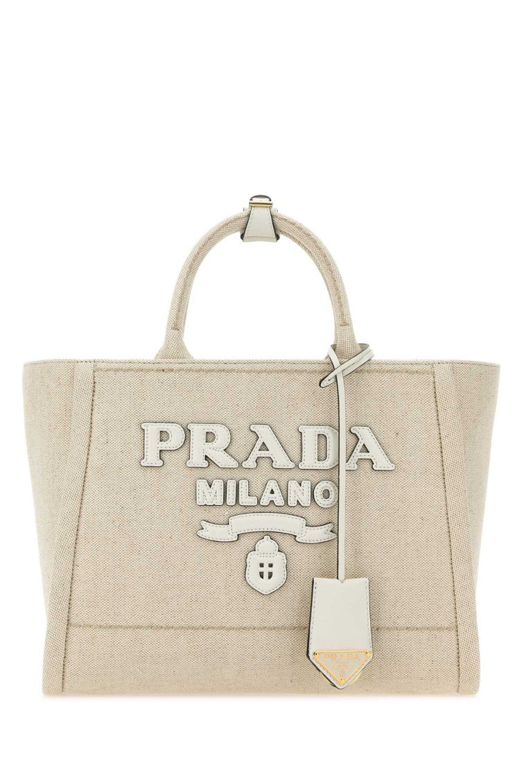 Light Beige Linen Large Tote Bag 1