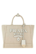 Light Beige Linen Large Tote Bag 1