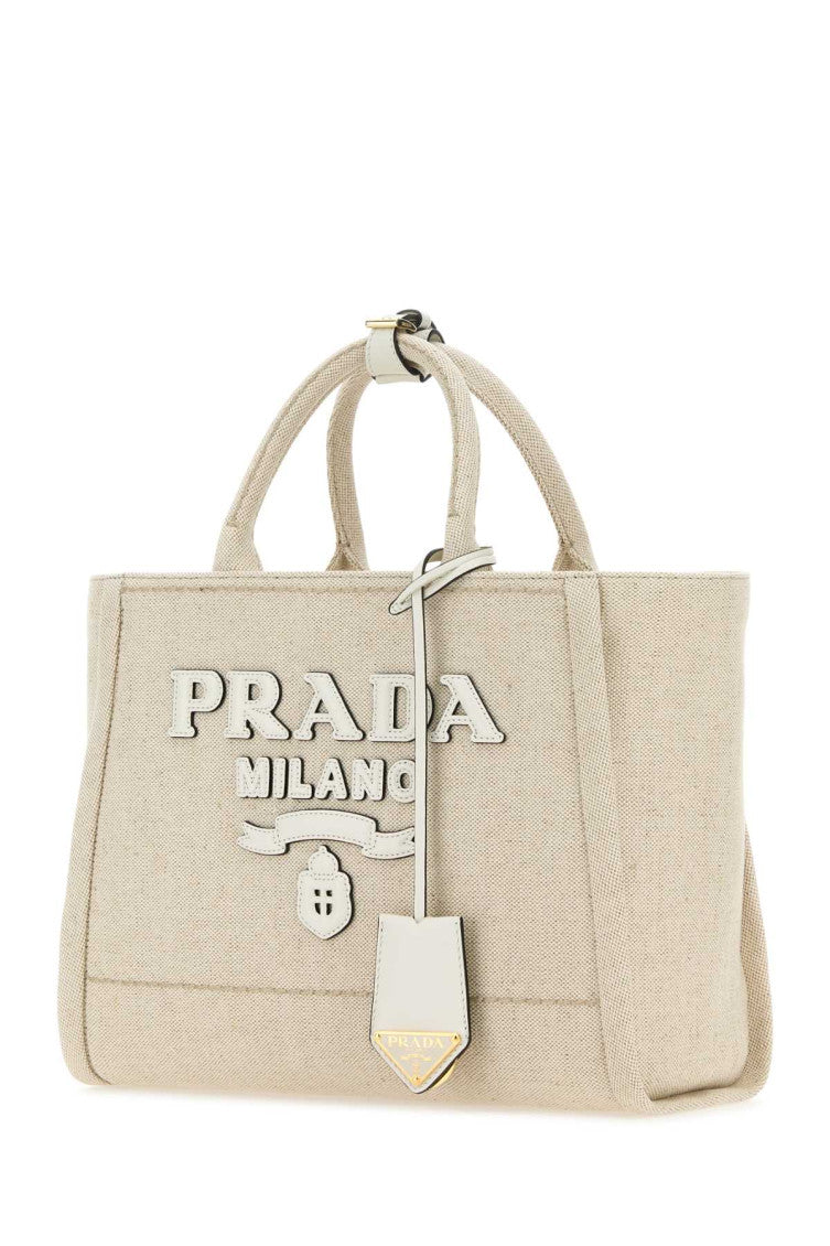 Light Beige Linen Large Tote Bag 2