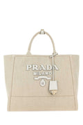 Light Beige Logo-appliqué Large Tote Bag 1