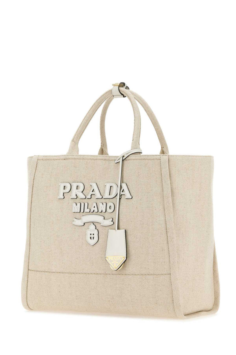 Light Beige Logo-appliqué Large Tote Bag 2