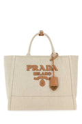 Light Beige Logo-appliqué Large Tote Bag 1