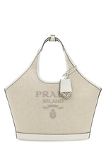 Sand logo-print medium tote bag 1