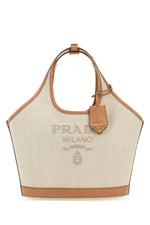 Sand logo-print medium tote bag 1