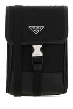 Black logo-plaque crossbody bag 1