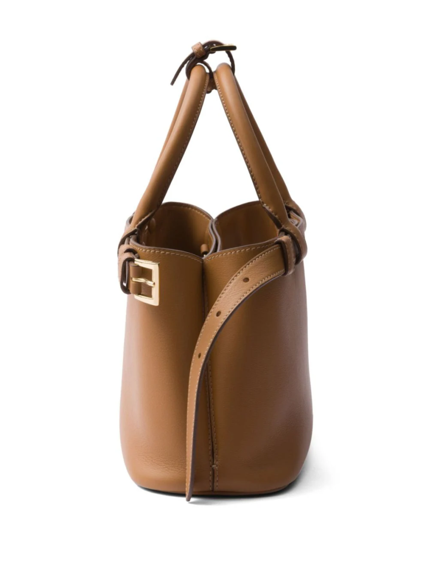 Brown leather small satchel bag 5