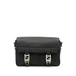 Black Textured Small Shoulder Bag 1