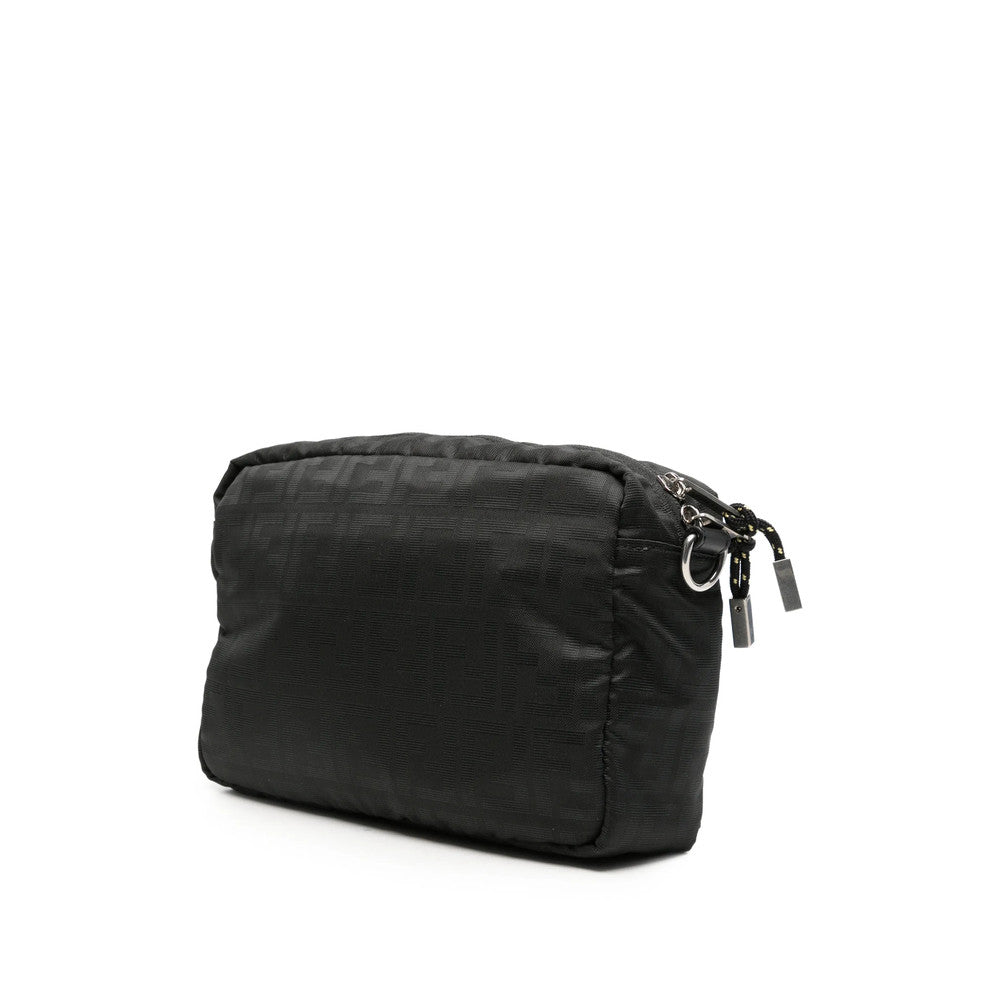 Black Textured Medium Crossbody Bag 2