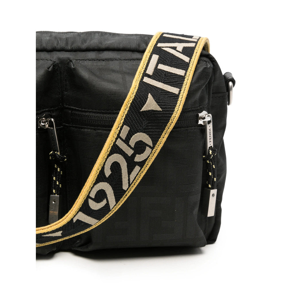 Black Textured Medium Crossbody Bag 4