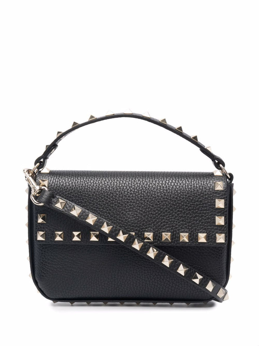 Black Rockstud Leather Mini Bag 1