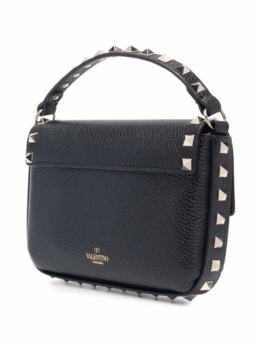 Black Rockstud Leather Mini Bag 3