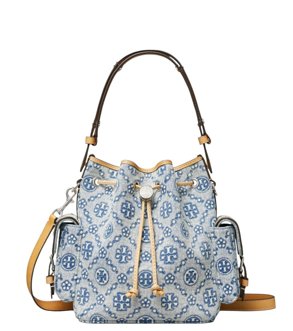 Blue T Monogram Small Bucket Bag 1