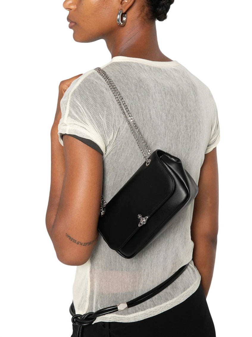 Black Logo Small Shoulder Bag 5
