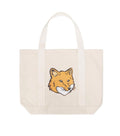 White Fox Head canvas tote bag 1