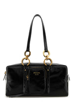Black Logo Top Zip Tote 1