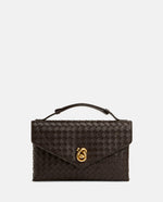 Dark Brown Knot Lock Crossbody Bag 1