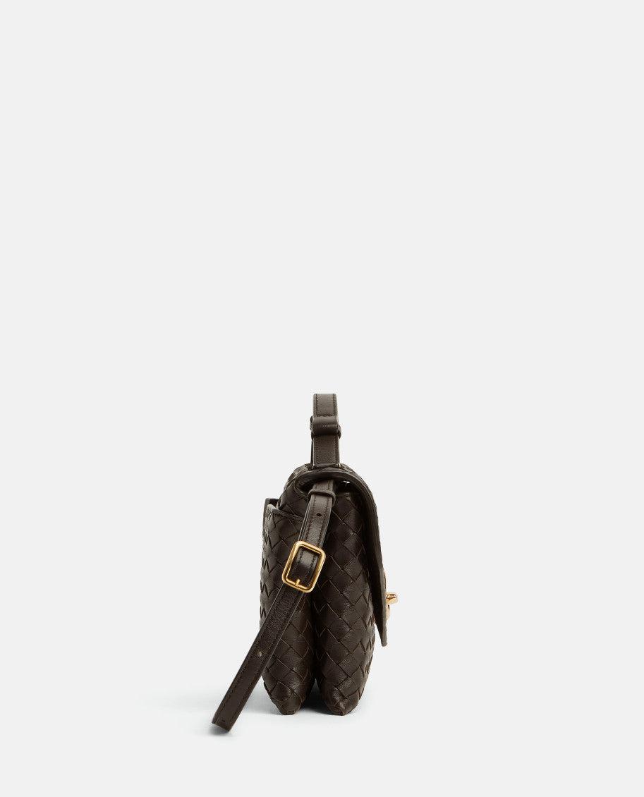 Dark Brown Knot Lock Crossbody Bag 2