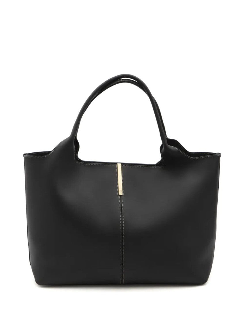 Black Medium Leather Tote 1