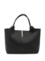 Black Medium Leather Tote 1
