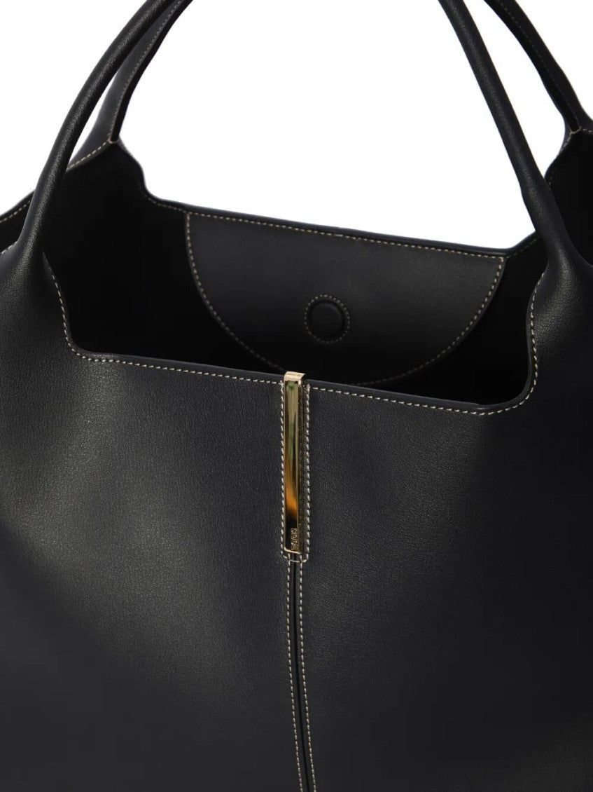 Black Medium Leather Tote 2